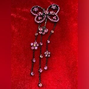 Pink Rhinestone Butterfly Pendant